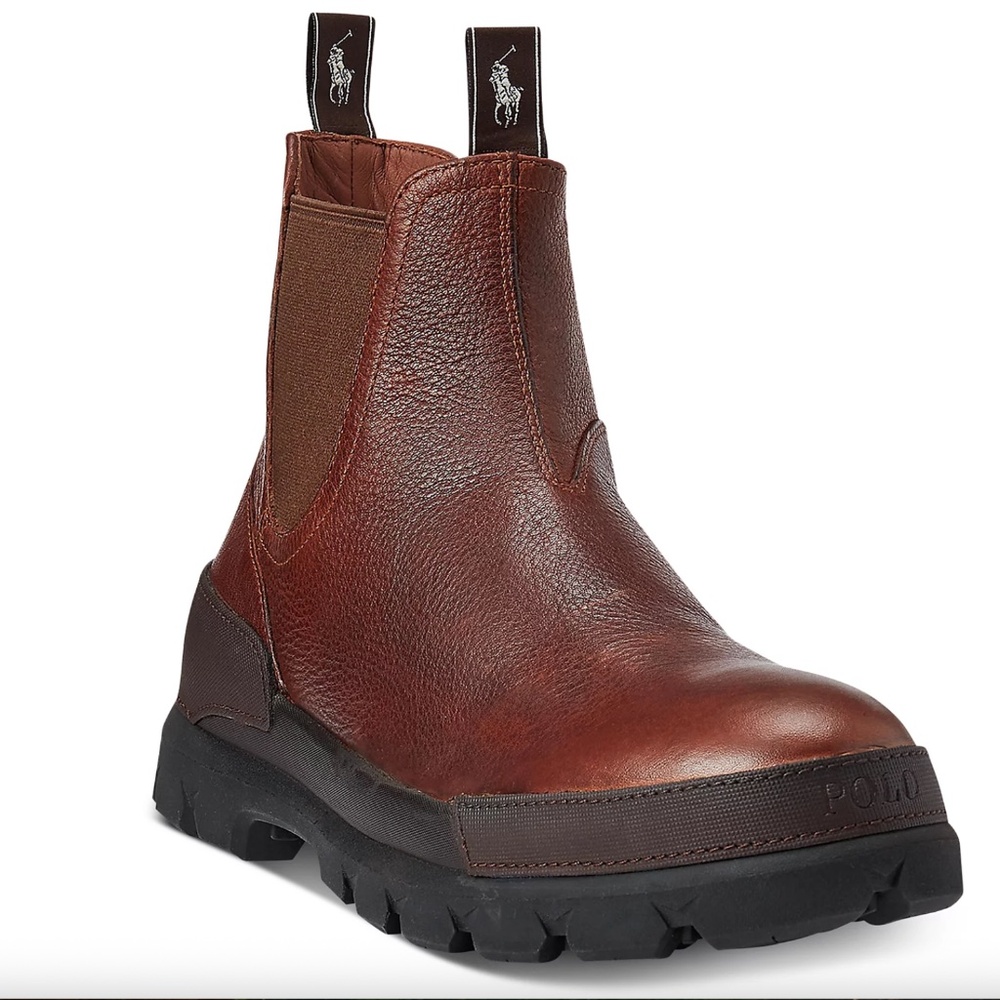 Polo Ralph Lauren Men's Oslo Tumbled Leather Chelsea Boots - men's size 11